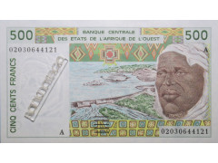 Банкнота Кот-д Ивуар 500 (пятьсот) франков 2002год. Pick 110Am. UNC