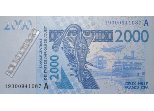 Банкнота Кот-д Ивуар 2000 (две тысячи) франков 2019 год. Pick 116A. UNC