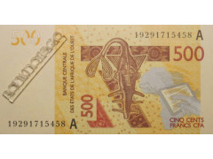Банкнота Кот-д Ивуар 500 (пятьсот) франков 2019 год. Pick 119A. UNC