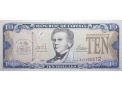 Банкнота Либерия 10 (десять) долларов 2003 год. Pick 27a. UNC