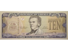 Банкнота Либерия 10 (десять) долларов 2006 год. Pick 27c. UNC