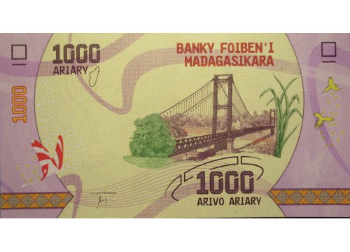 Банкнота Мадагаскар 1000 (одна тысяча) ариари 2017 год. Pick 100. UNC