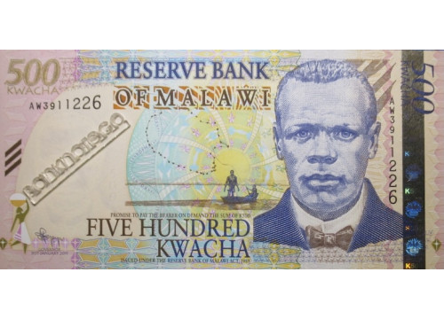Банкнота Малави 500 (пятьсот) квача 2011 год. Pick 56b. UNC