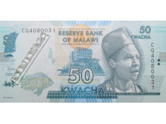 Банкнота Малави 50 (пятьдесят) квача 2020 год. Pick 64g. UNC
