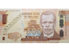 Банкнота Малави 500 (пятьсот) квача 2017 год. Pick 66.2. UNC