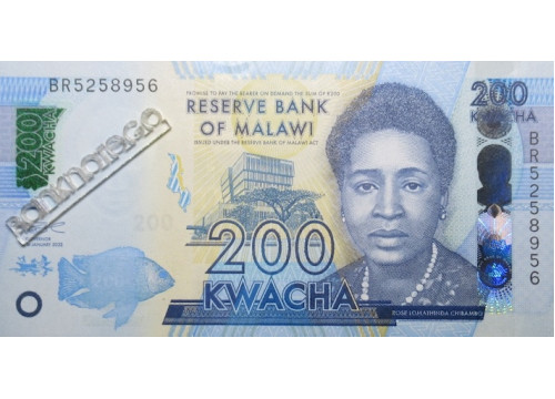 Банкнота Малави 200 (двести) квача 2022 год. Pick W65A.6. UNC
