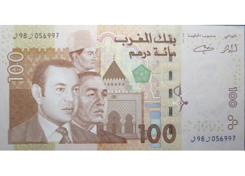 Банкнота Марокко 100 (сто) дирхам 2002 год. Pick 70. UNC
