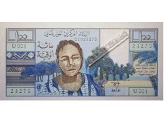 Банкнота Мавритания 100 (сто) угий 1973 год. Pick 1. UNC