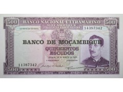 Банкнота Мозамбик 500 (пятьсот) эскудо 1976 год. Pick 118. UNC.