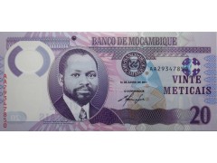 Банкнота Мозамбик 20 (двадцать) метикал 2011 год. Pick 149a. UNC