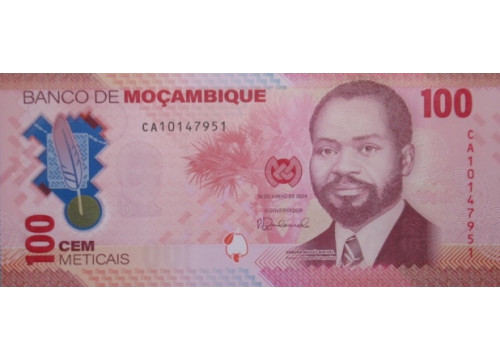 Банкнота Мозамбик 100 (сто) метикал 2024 год. Pick W157. UNC. 