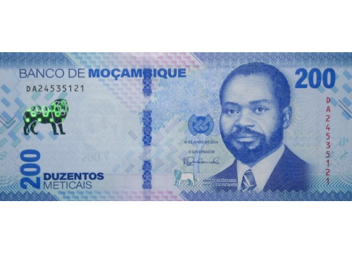 Банкнота Мозамбик 200 (двести) метикал 2024 год. Pick W158. UNC