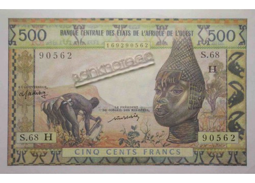 Банкнота Нигер 500 (пятьсот) франков 1959-65 год. Pick 602Hm. UNC