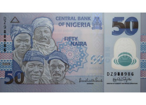 Банкнота Нигерия 50 (пятьдесят) найра 2009 год. Pick 40a2. UNC