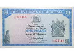 Банкнота Родезия 1 (один) доллар 1976 год. Pick 34b. UNC