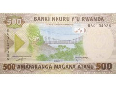 Банкнота Руанда 500 (пятьсот) франков 2019 год. Pick new. UNC