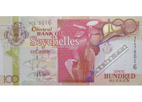 Банкнота Сейшельские острова 100 (сто) рупий 2001 год. Pick 40a. UNC