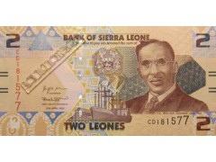 Банкнота Сьерра-Леоне 2 (два) леоне 2022 год. Pick W35. UNC
