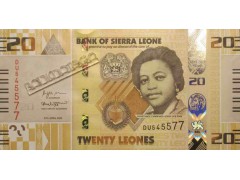 Банкнота Сьерра-Леоне 20 (двадцать) леоне 2022 год. Pick W38. UNC