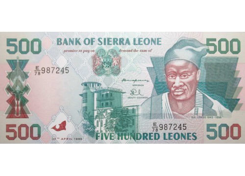 Банкнота Сьерра-Леоне 500 (пятьсот) леоне 1995 год. Pick 23a. UNC