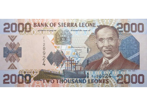Банкнота Сьерра-Леоне 2000 (две тысячи) леоне 2002 год. Pick 26a. UNC