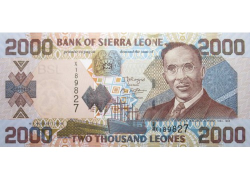 Банкнота Сьерра-Леоне 2000 (две тысячи) леоне 2006 год. Pick 26c. UNC