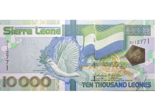 Банкнота Сьерра-Леоне 10000 (десять тысяч) леоне 2004 год. Pick 29a. UNC