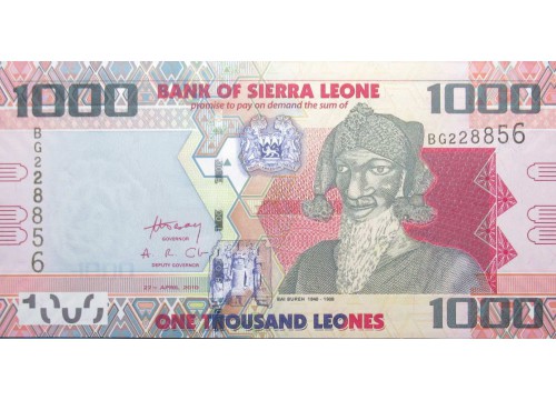 Банкнота Сьерра-Леоне 1000 (тысяча) леоне 2010 год. Pick 30a. UNC