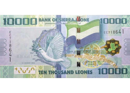 Банкнота Сьерра-Леоне 10000 (десять тысяч) леоне 2013 год. Pick 33b. UNC