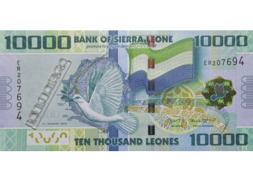 Банкнота Сьерра-Леоне 10000 (десять тысяч) леоне 2015 год. Pick 33с. UNC