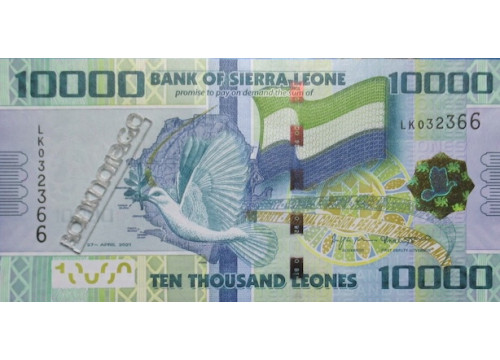 Банкнота Сьерра-Леоне 10000 (десять тысяч) леоне 2021 год. Pick 33f. UNC
