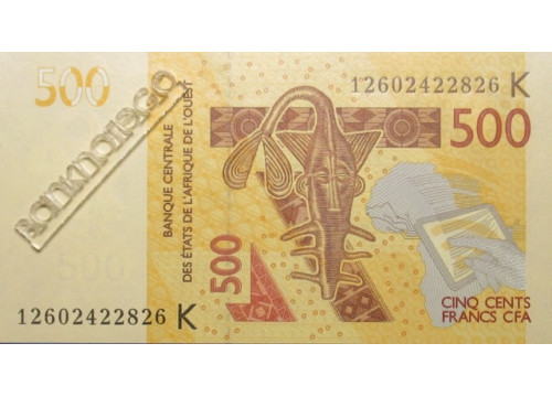 Банкнота Сенегал 500 (пятьсот) франков 2012 год. Pick 719Ka. UNC