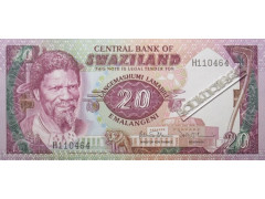 Банкнота Свазиленд 20 (двадцать) эмалангени 1985 год. Pick 11b. UNC