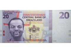 Банкнота Свазиленд 20 (двадцать) эмалангени 2010 год. Pick 37a. UNC