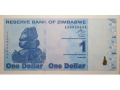Банкнота Зимбабве 1 (один) доллар 2009 год. Pick 92. UNC