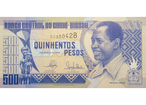 Банкнота Гвинея-Бисау 500 (пятьсот) песо 1990 год. Pick 12. UNC
