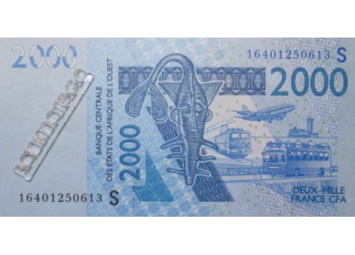 Банкнота Гвинея-Бисау 2000 (две тысячи) песо 2016 год. Pick 916Sp. UNC