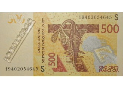 Банкнота Гвинея-Бисау 500 (пятьсот) песо 2019 год. Pick 919S. UNC