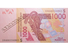 Банкнота Гвинея-Бисау 1000 ( тысяча) франков 2018 год. Pick 919Sg. UNC