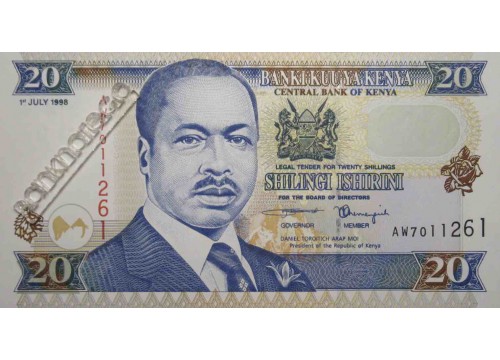 Банкнота Кения 20 (двадцать) шиллингов 1994 год. Pick 35c. UNC