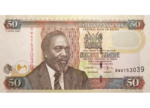 Банкнота Кения 50 (пятьдесят) шиллингов 2006 год. Pick 47b. UNC