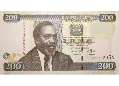 Банкнота Кения 200 (двести) шиллингов 2010 год. Pick 49e. UNC