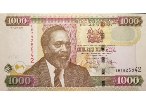 Банкнота Кения 1000 (одна тысяча) шиллингов 2010 год. Pick 51e. UNC