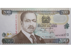 Банкнота Кения 200 (двести) шилингов 2001 год. Pick 38g. UNC