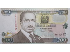 Банкнота Кения 200 (двести) шилингов 2000 год. Pick 38e. UNC