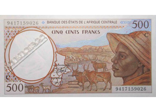 Банкнота Конго 500 (пятьсот) франков 1994 год. Pick 101Cb. UNC