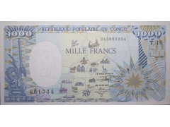 Банкнота Конго 1000 (одна тысяча) франков 1991 год. Pick 10c. UNC
