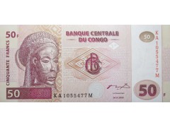 Банкнота ДР Конго 50 (пятьдесят) франков 2000 год. Pick 91A. UNC