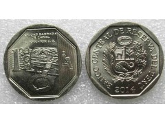 Монета Перу 1 (один) новый соль 2014 год. Гордость Перу Мачу-Караль. UNC