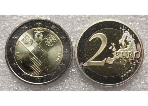 Монета Эстония юбилейные 2 (два) евро 2018 год. UNC